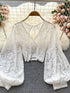 Lace Tie Back Long Sleeve Top