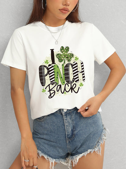 I PINCH BACK Round Neck Short Sleeve T-Shirt