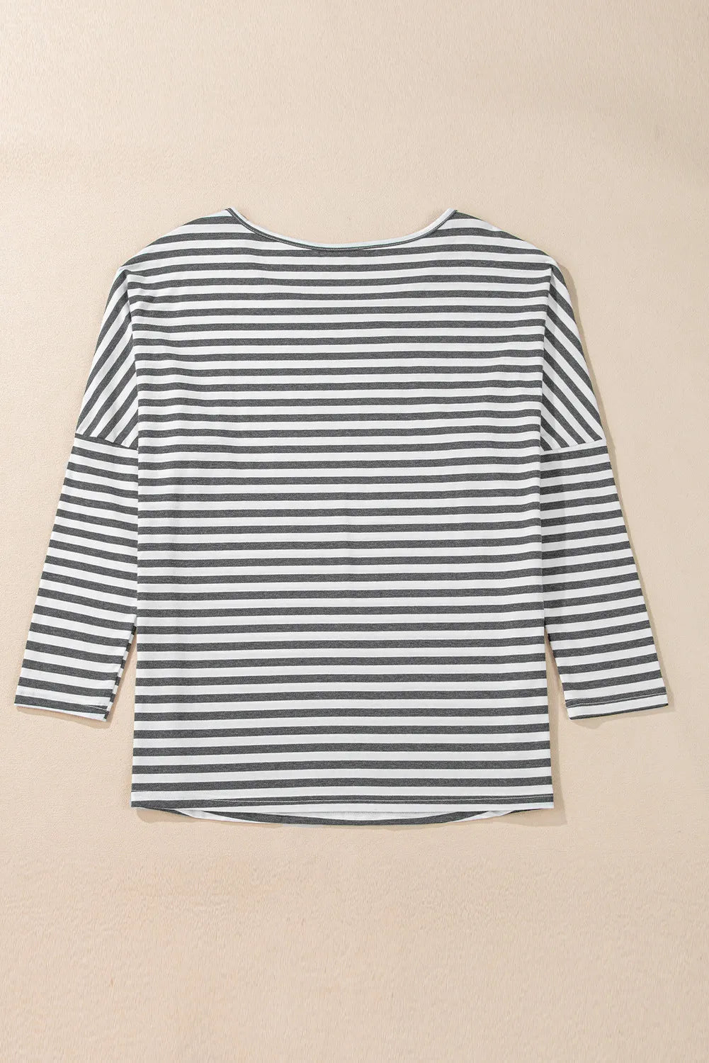 Striped Round Neck Long Sleeve Top