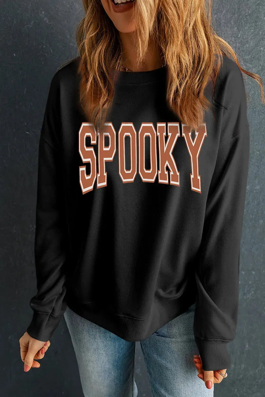 Black sweatshirt with &