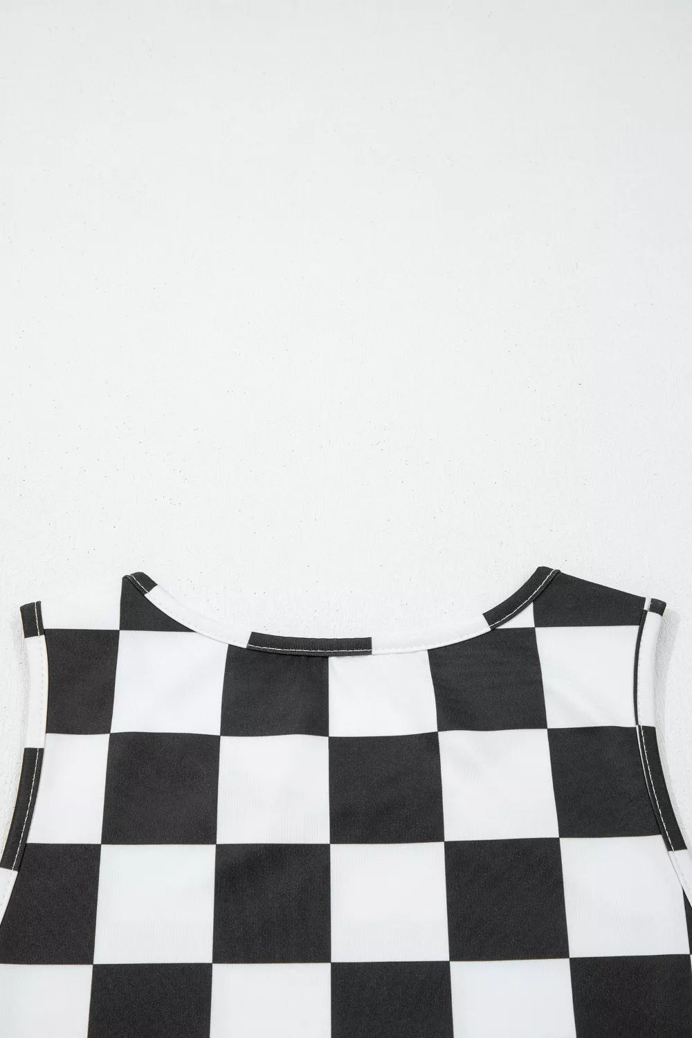 Checkerboard Printed Slim Tank Top