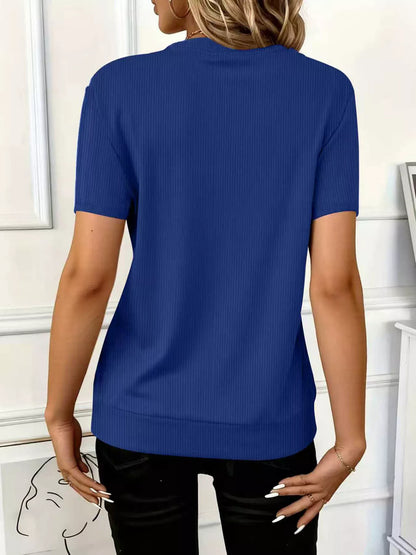 Half Zip Short Sleeve Top