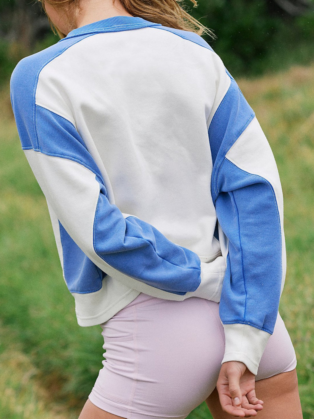 Contrast Round Neck Long Sleeve Sweatshirt