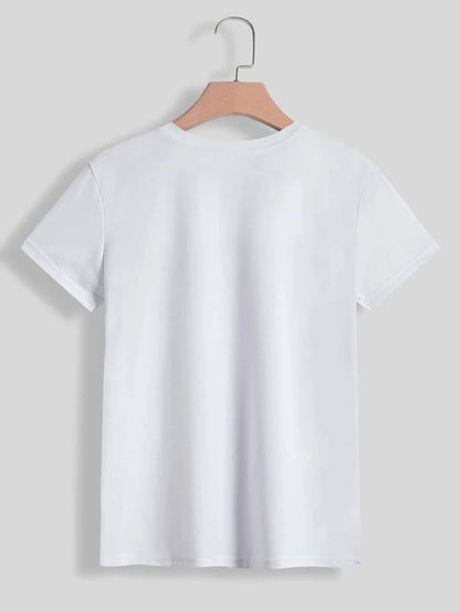 Rabbit Round Neck Short Sleeve T-Shirt