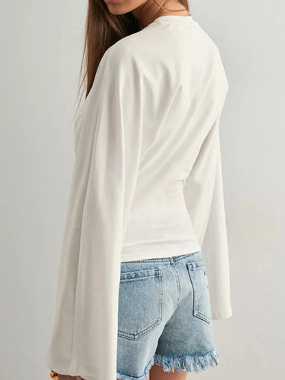Full Size Long Sleeve Fitted T-Shirt Plus Size
