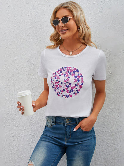 Graphic Round Neck Short Sleeve T-Shirt