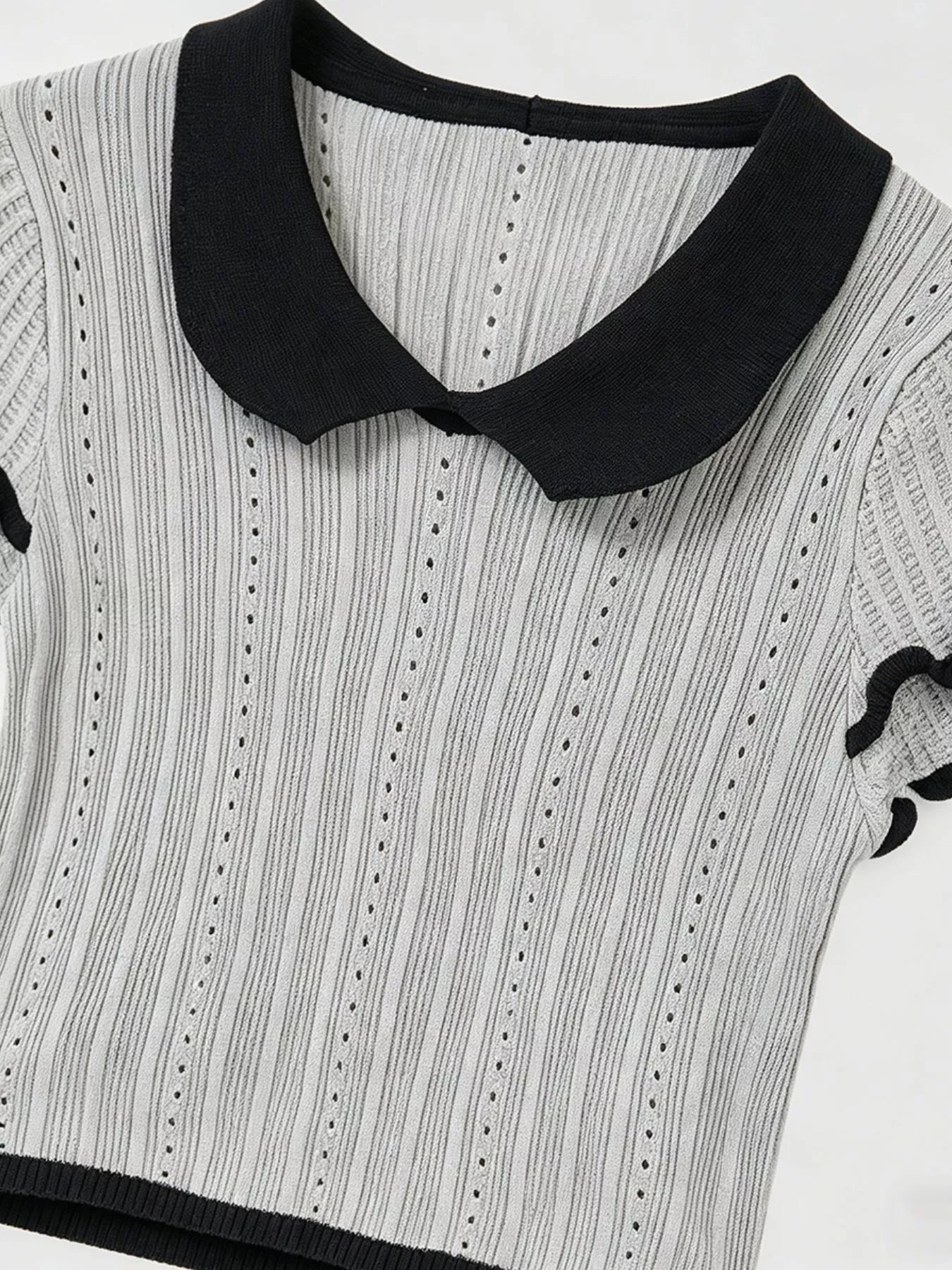 Peter Pan Collar Short Sleeve T-Shirt