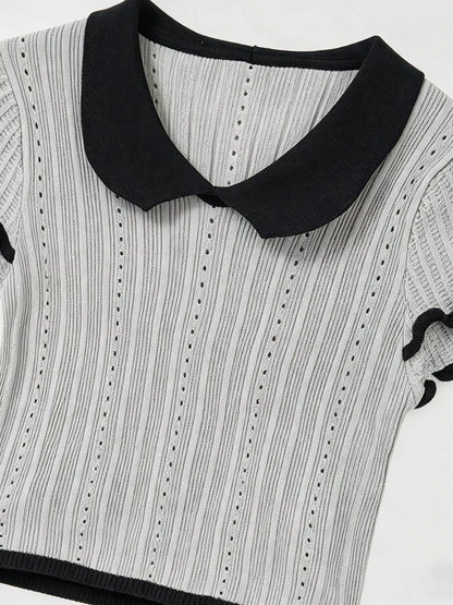 Peter Pan Collar Short Sleeve T-Shirt