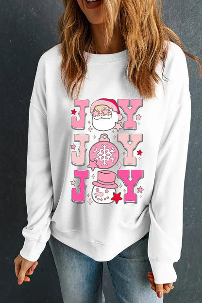 JOY round neck long sleeve sweatshirt with festive design