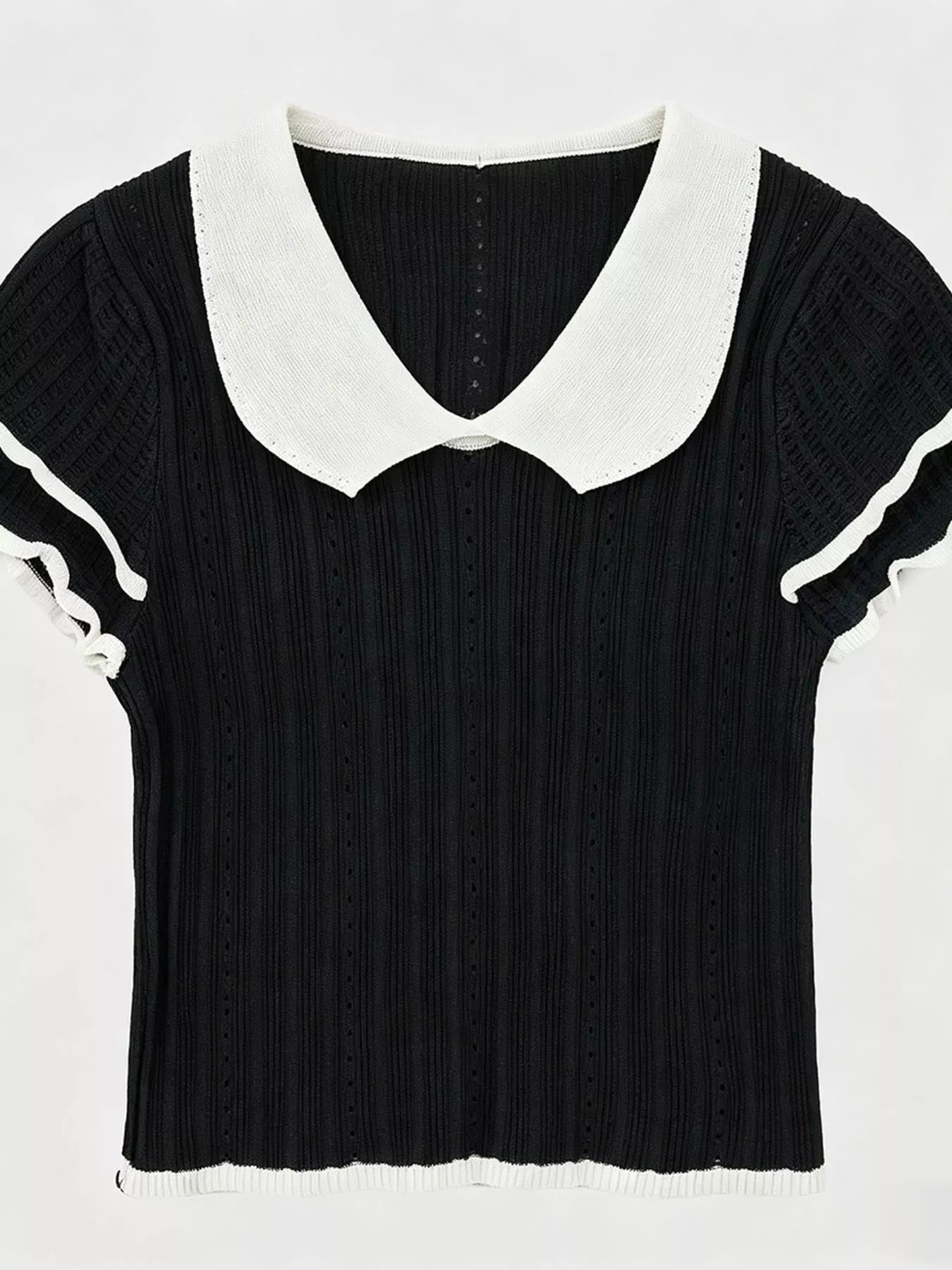 Peter Pan Collar Short Sleeve T-Shirt