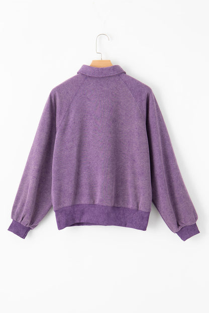 Half Snap Long Sleeve Sweatshirt