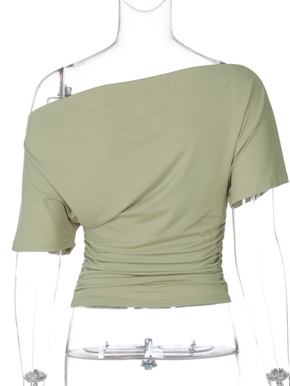 One Shoulder Short Sleeve T-Shirt