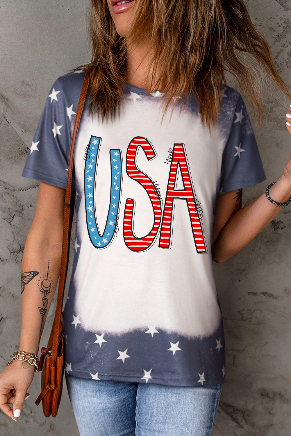 USA Round Neck Short Sleeve T-Shirt