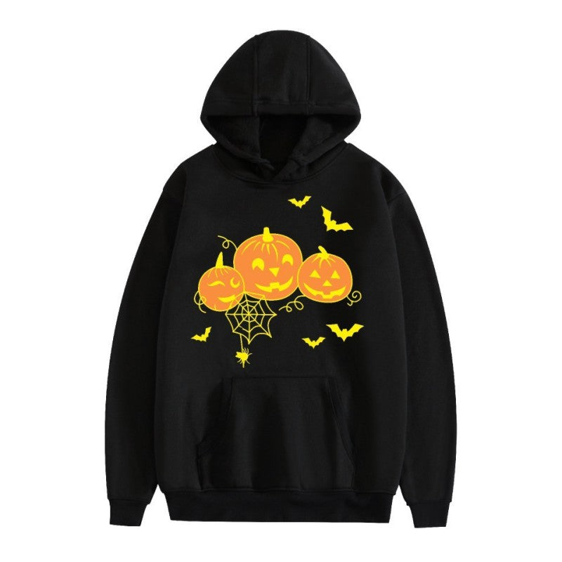 Sweat à capuche avec impression numérique 3D citrouille Halloween 