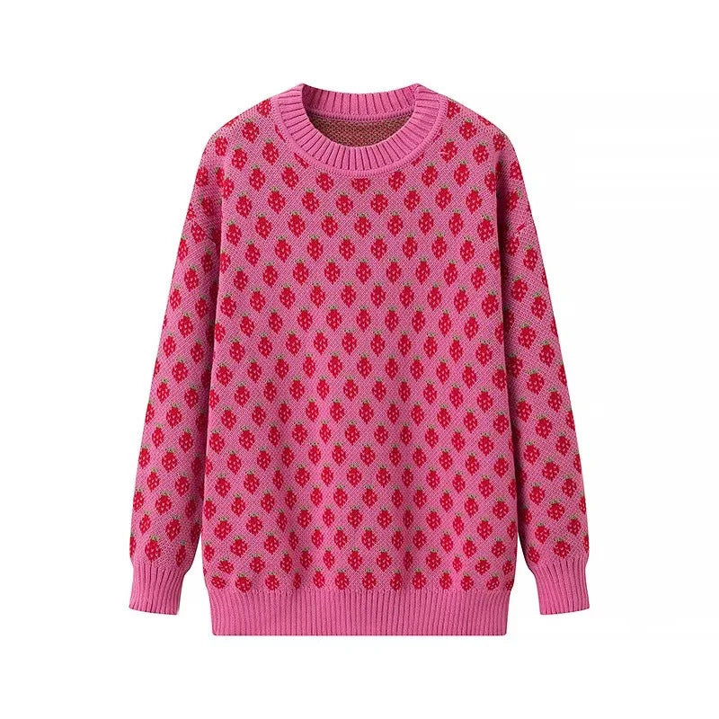 Sweet Girl Strawberry Knit Pullover