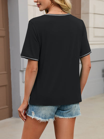 Contrast Trim Short Sleeve T-Shirt