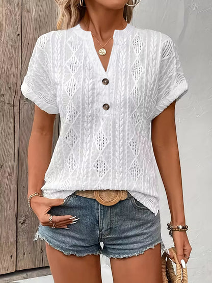 Diamond Pattern Short Sleeve Top