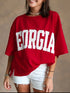 GEORGIE Letter Raw Seam Drop Shoulder Loose Tee