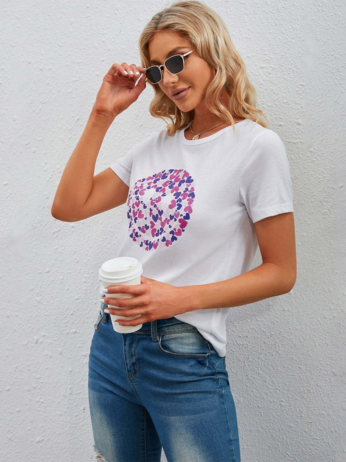 Graphic Round Neck Short Sleeve T-Shirt