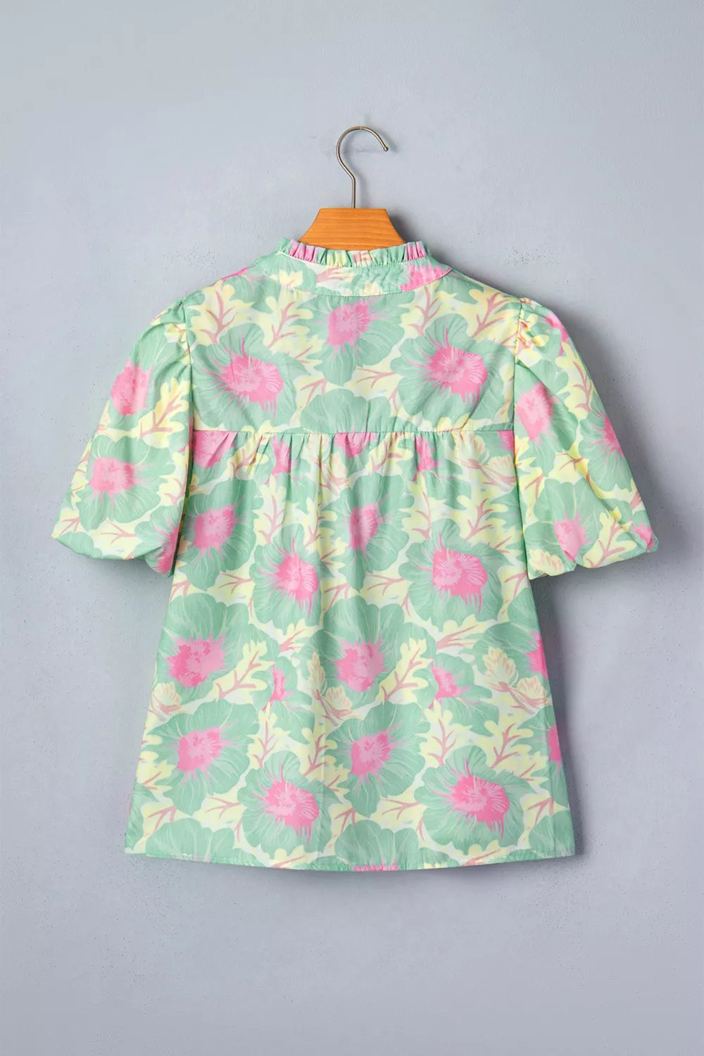 Floral Print Puff Sleeve Blouse