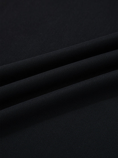 Sheer Mesh Patchwork Cap Sleeve T Shirt