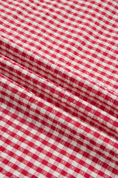 Gingham Half Sleeve Blouse