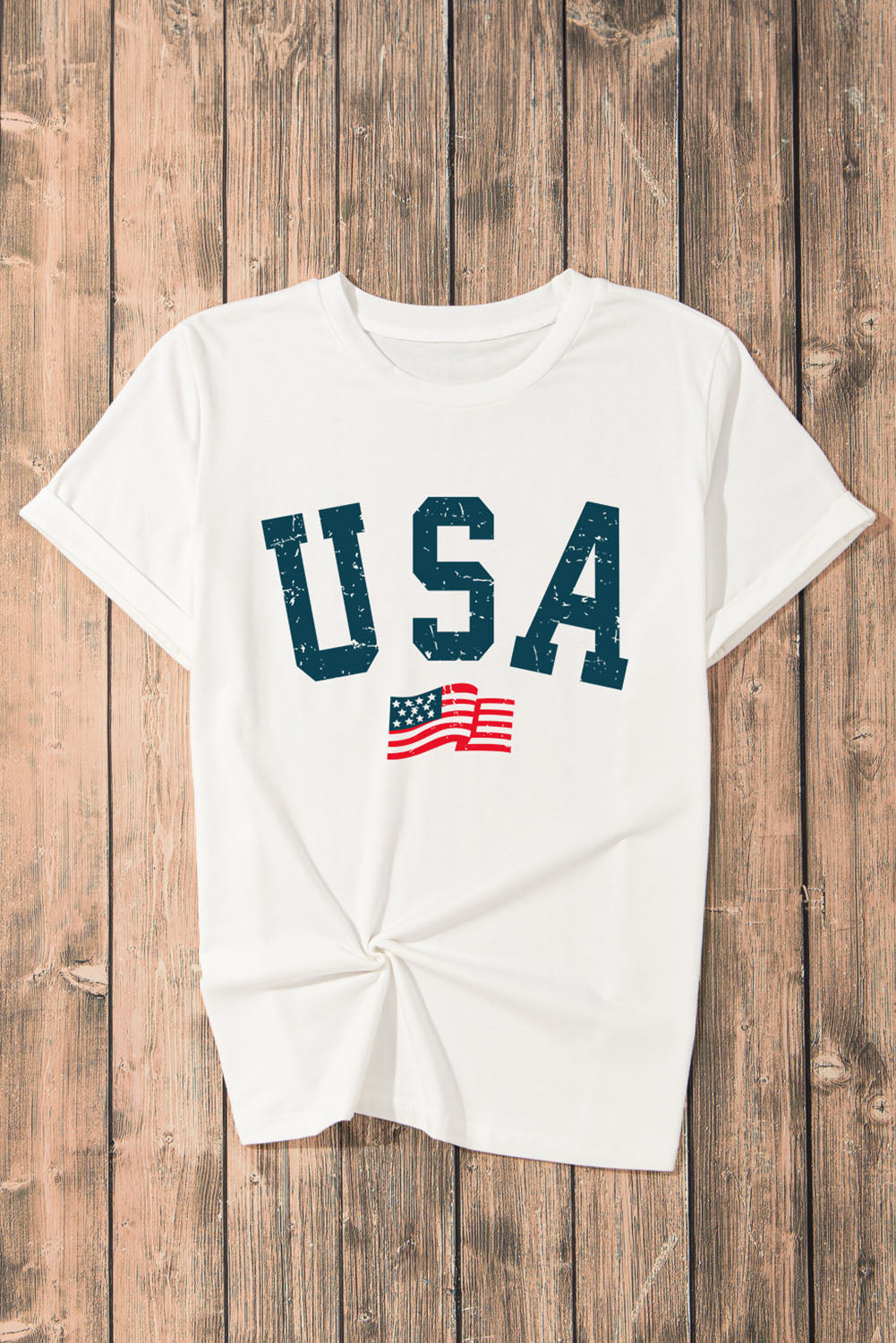 USA Round Neck Short Sleeve T-Shirt