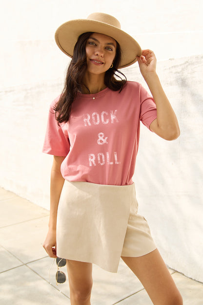 Simply Love Full Size ROCK &amp; ROLL Short Sleeve T-Shirt