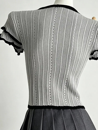Peter Pan Collar Short Sleeve T-Shirt
