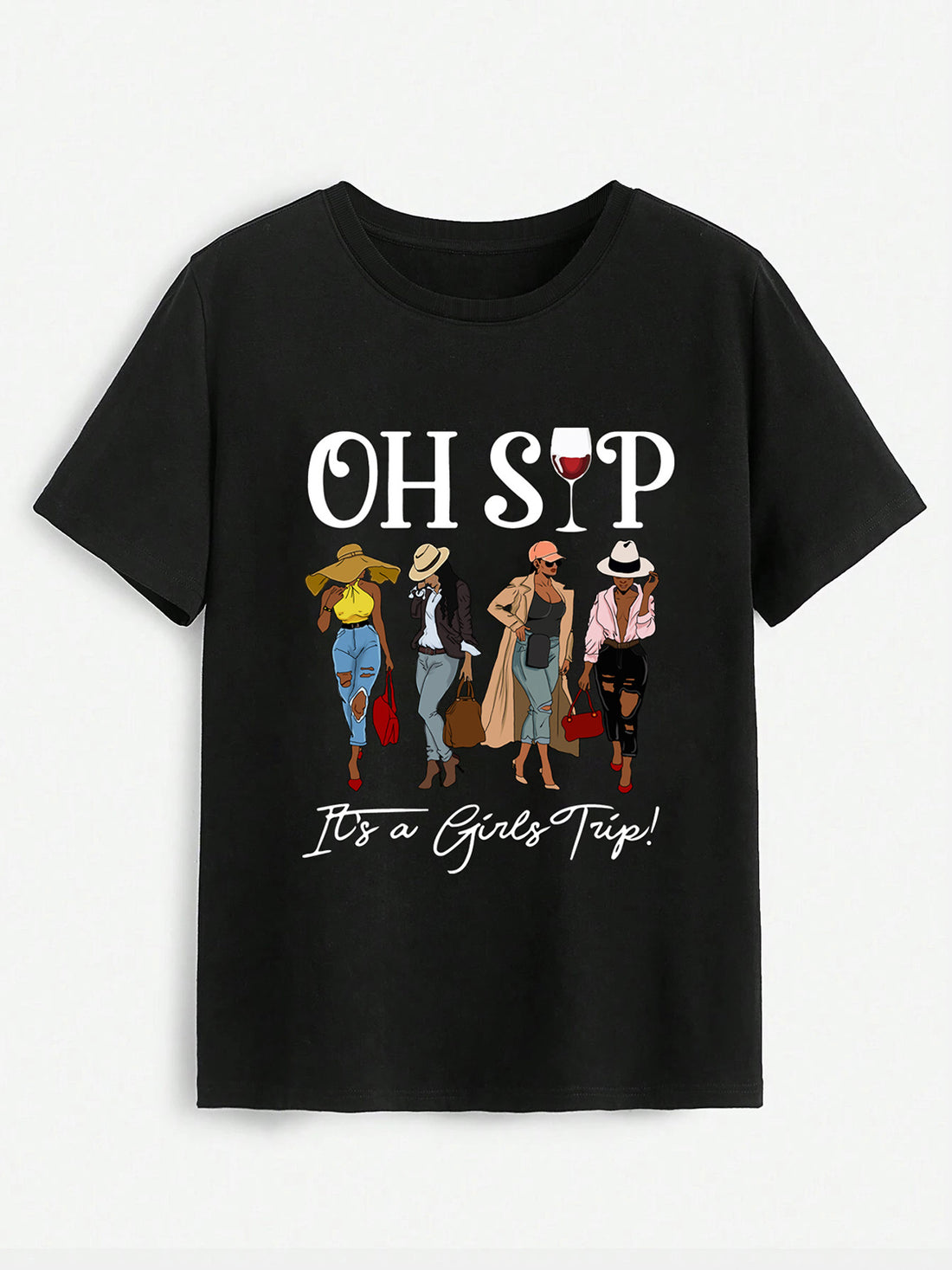 Graphic round neck t-shirt with &