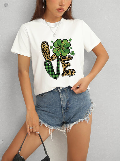 LOVE Round Neck Short Sleeve T-Shirt