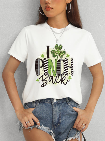 I PINCH BACK Round Neck Short Sleeve T-Shirt