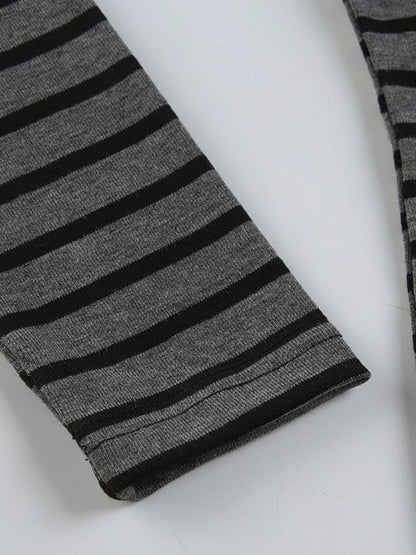 Striped Boat Neck Long Sleeve T-Shirt