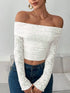 Lace Off-Shoulder Long Sleeve Top