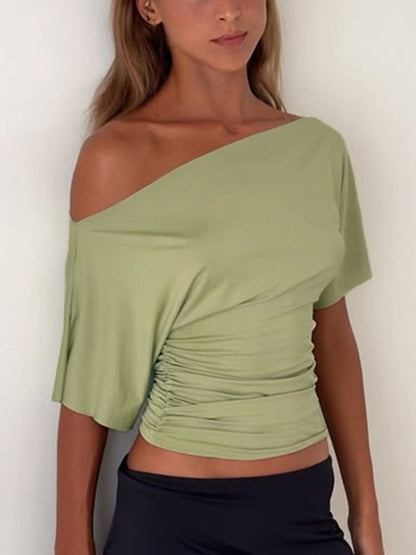 One Shoulder Short Sleeve T-Shirt