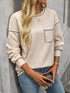 Casual Pocket Detail Long Sleeve T-Shirt