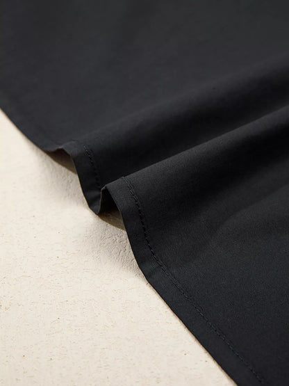 Notched Puff Sleeve Blouse