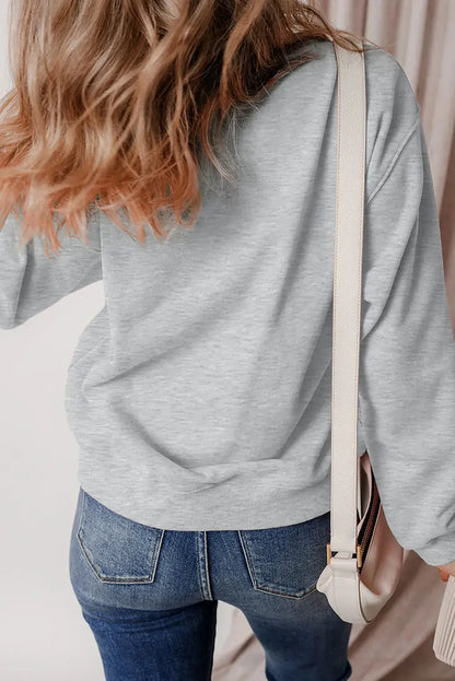 Back view of ghost round neck long sleeve sweatshirt