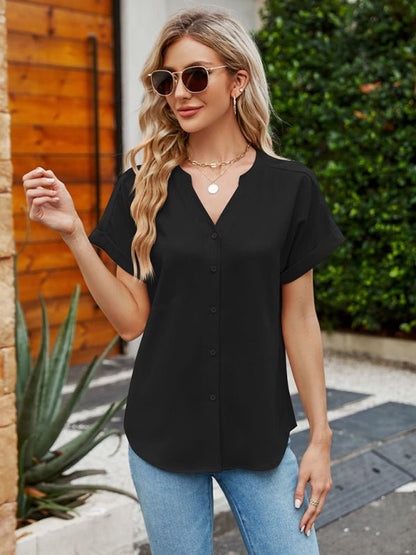 Comfortable V-Neck Button Cardigan blouse