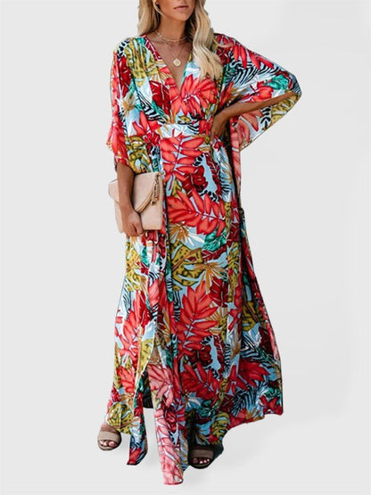 Strandbluse aus Baumwolle mit großer Blume, Urlaub, Sonnenschutz, Hemd, Robe, Kleid, Bikini-Bluse 