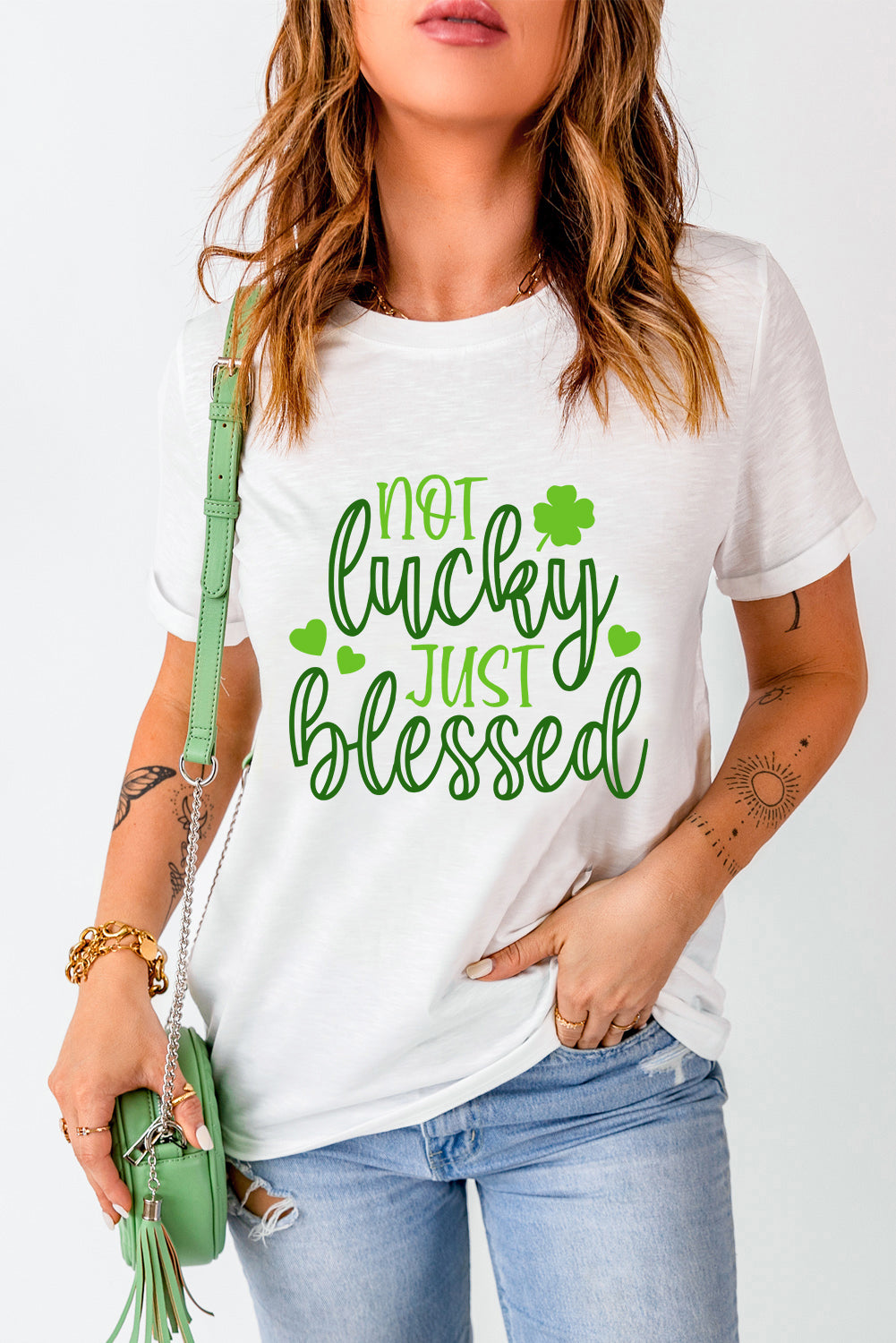 Not Lucky Just Blessed T-Shirt, front view