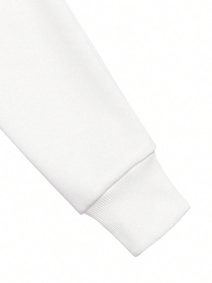 Close-up of white sweatshirt sleeve