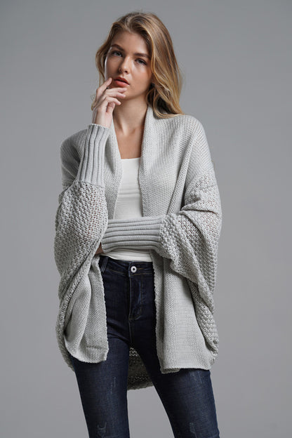 Open Front Batwing Sleeve Cardigan