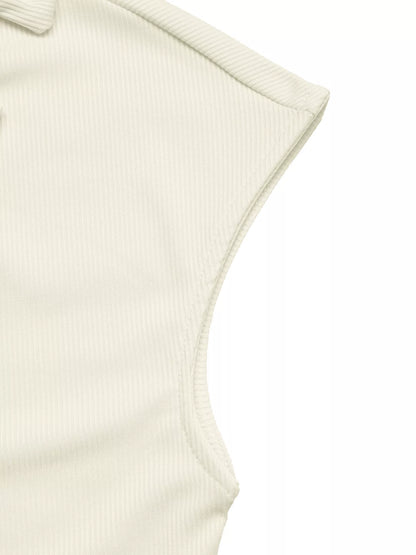 Ribbed Knit Bow Decor V-Neck T-Shirt