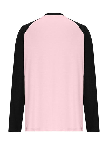 Round Neck Raglan Sleeve T-Shirt with Pocket