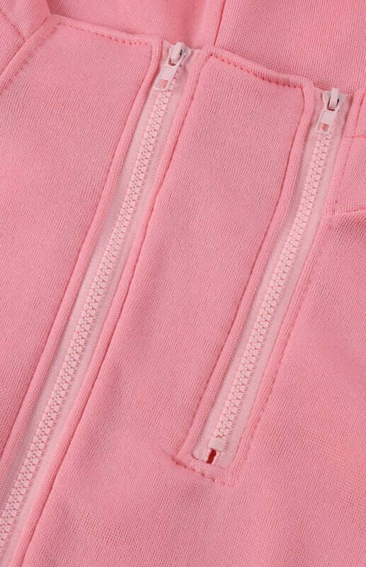Double Zipper Color Block Hooded Long-Sleeved Plus Velvet Sweatshirt