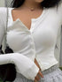 Ribbed Button-Down Long Sleeve T-Shirt