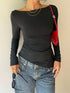 Lace Back Long Sleeve T-Shirt