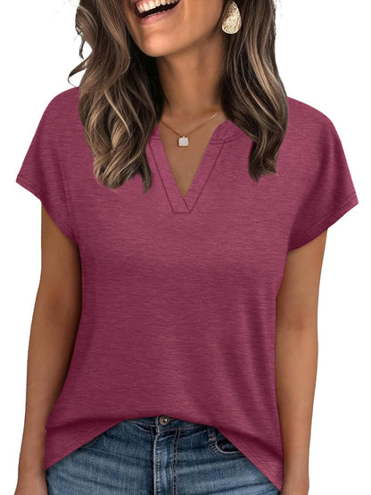 Notched Short Sleeve T-Shirt