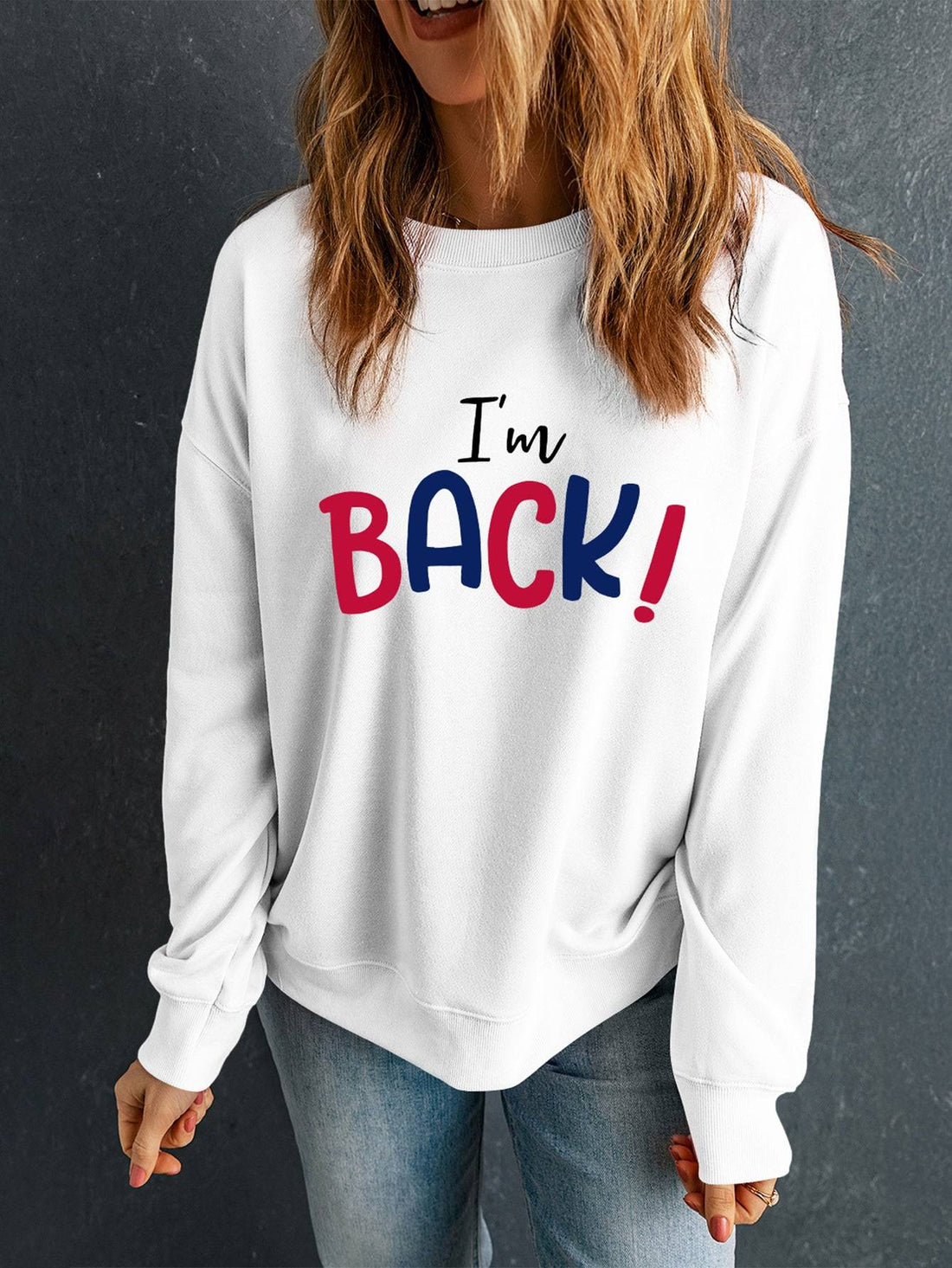 White sweatshirt with &